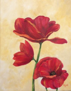 Little Red Poppies11" x 14" Oil on Canvas $150.00Copyright Laurel Appel 2012